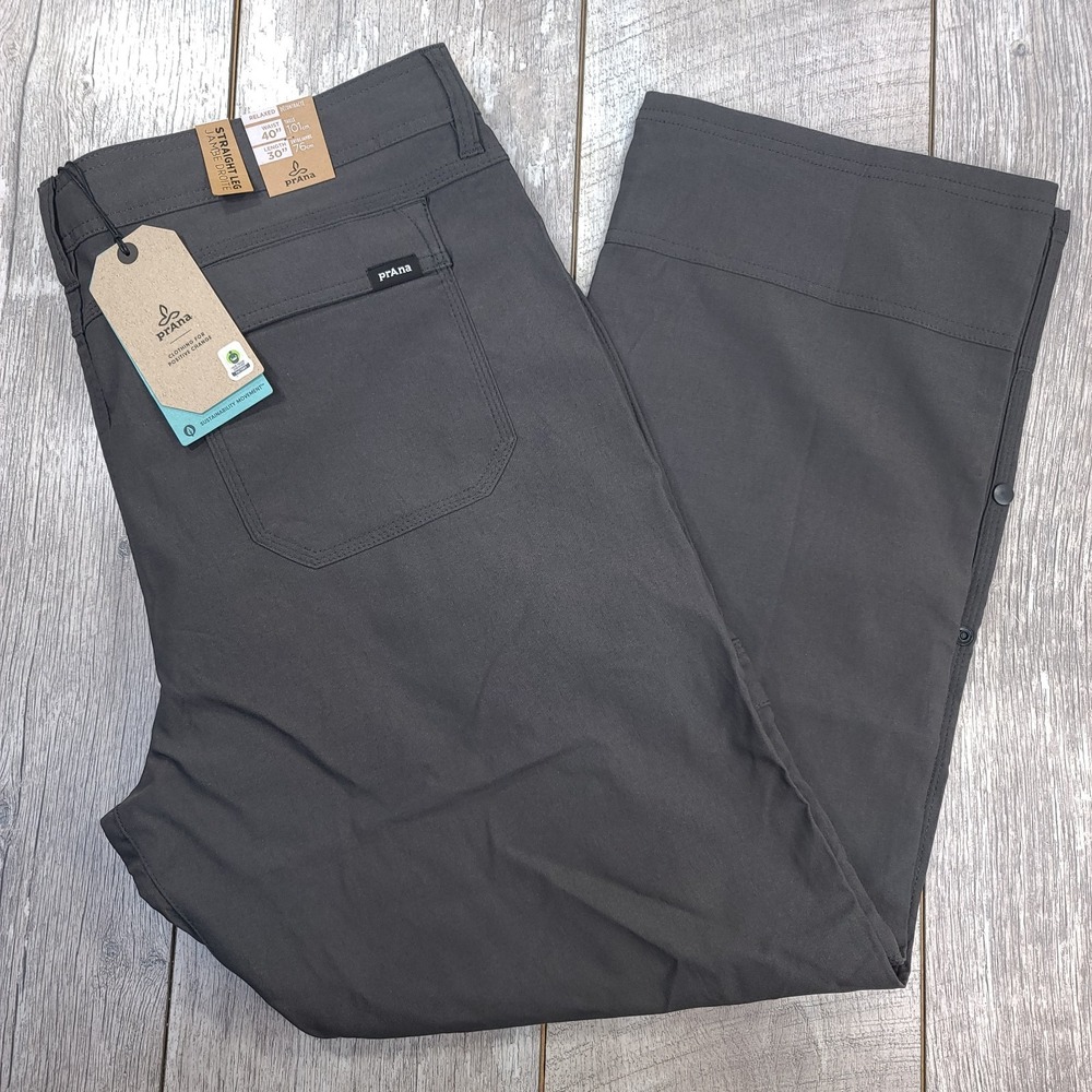 prAna Mens 40x30 Gray Zion Stretch Relaxed Pant Cargo Outdoor Hiking Lightweight